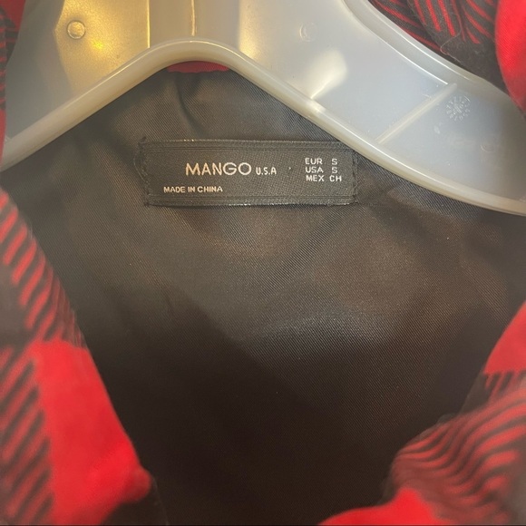 Mango Red & Black Buffalo Plaid Zip Up Vest Women's Small - Picture 7 of 8